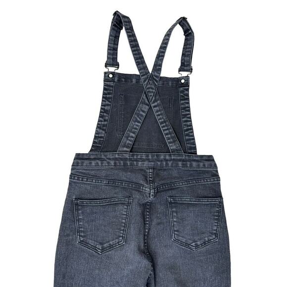 BRANDY MELVILLE Uma Slim Fit Cross Strap Overalls Washed Denim Black Size M - Picture 6 of 8